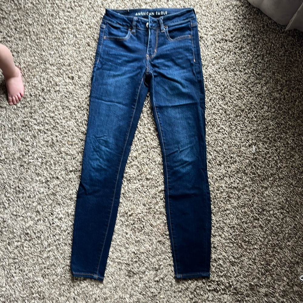 American Eagle next level stretch dark wash begging